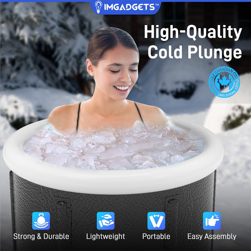 Avenli Portable Ice Bath Tub | Expanded size Φ 31.5"×31.5" | 310L Capacity | Cold Plunge Tub for Recovery | Muscle Relief | Cold Therapy | Easy Setup | Durable LamTech Material | Weather-Resistant | Convenient Drainage | Portable and Travel-Friendly
