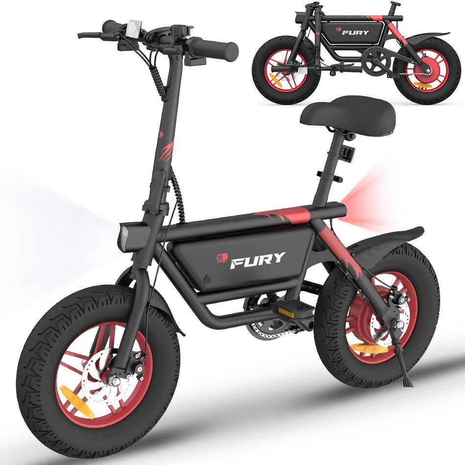 (PRE- ORDER) Gyrocopters Fury  Fat Tire  Electric Bike, up to  58km (36 mi) PAS range, 216 Wh battery electric bike, up to 25km/h (15.5 mph) speed by 400 W peak motor,  UL-2849 safety approved ebikes for adults/ youth with 3 riding modes & LCD Display