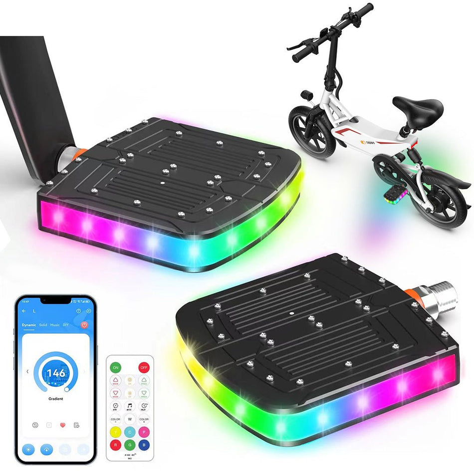 (Pre - Order) Rechargeable LED Bike Pedal with 146 color changing Modes, Waterproof mountain bike pedals, bicycle accessories,  ebike accessories , and kids bike pedals