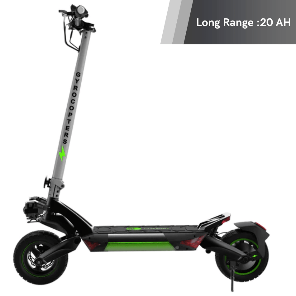 Gyrocopters Plaid Electric Scooter for adults l 10 AH Range upto 35kms|20 AH Range upto  60 kms| Off- Road Tires with Dual Shocks| Speed up to 42Kmh (10AH )/45km (20AH) | 800W Motor | Smart App