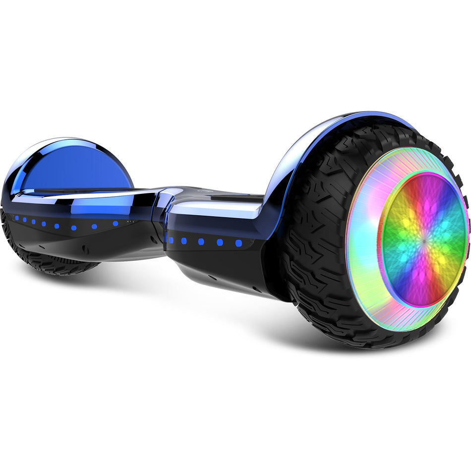 Gyrocopters Pro 6.0 All-Terrain Hoverboard| Speed up to 15km/h | 250W Powerful Motor | 6.5” LED wheels| 165 lbs weight capacity | UL2272 certified with Wireless Music Speaker offering a range up to 7 km (BLUE)