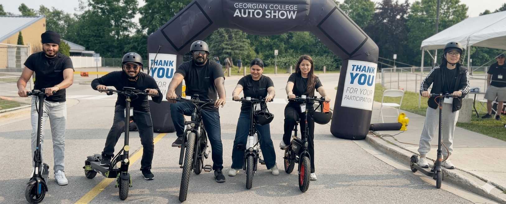 Employees of Gyrocopter/IMGadgets, a renowned e-mobility brand in Canada, at an auto show