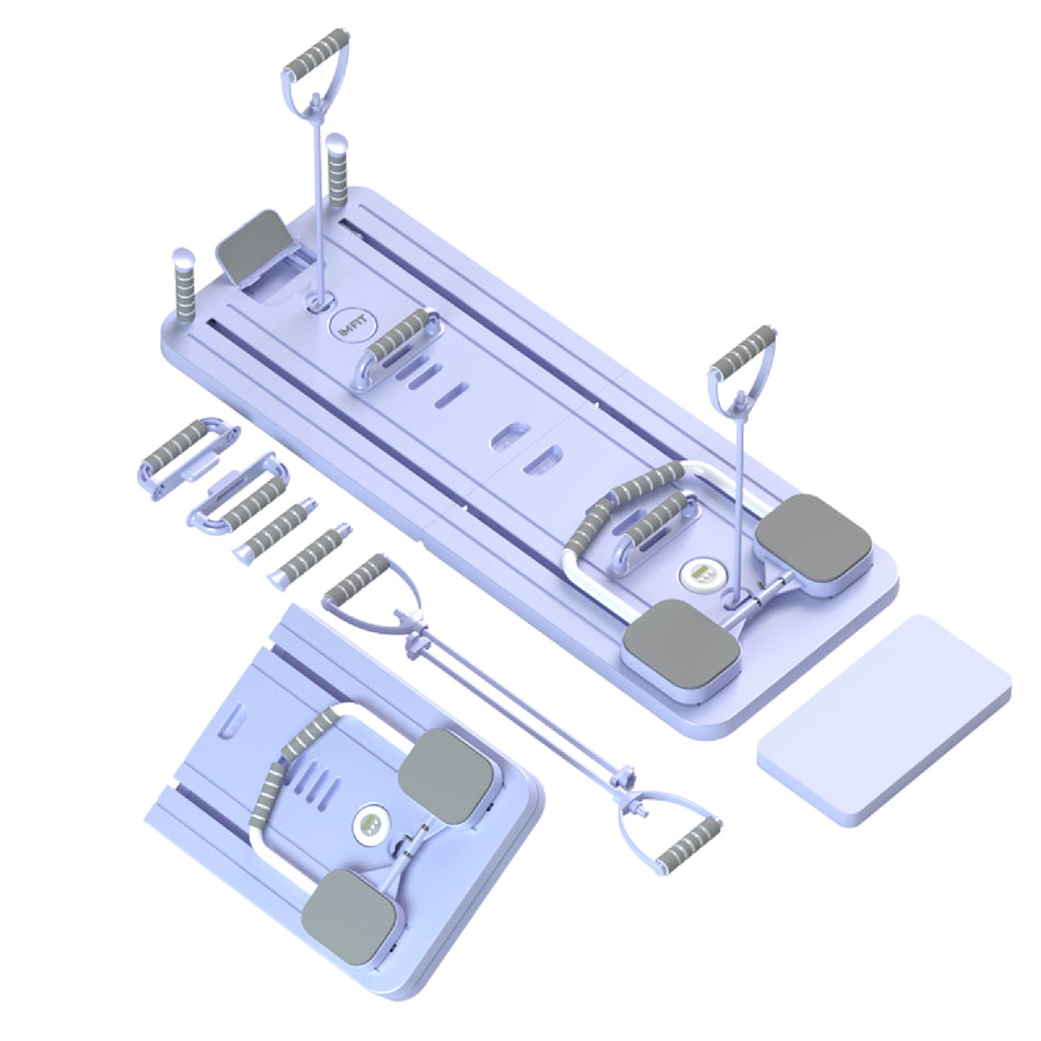 IMFIT Pilates Reformer Board for Home (Without Handlebar) | Multi-Functional Foldable Pilates Reformer | Full Body Low-Impact Workout Equipment | Core Strength Training, Balance & Flexibility | Resistance Bands, Pilates Bar & Pulley System