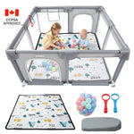 IMLoved Baby Playpen with Mat - 360° Breathable Mesh & Latching Zipper Door