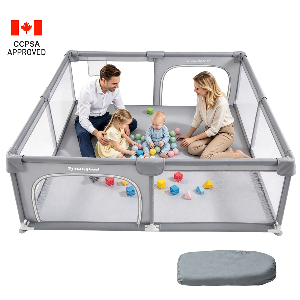 IMLoved Baby Playpen - 360° Breathable Mesh & Latching Zipper Door