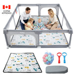 IMLoved Baby Playpen with Mat - 360° Breathable Mesh & Latching Zipper Door