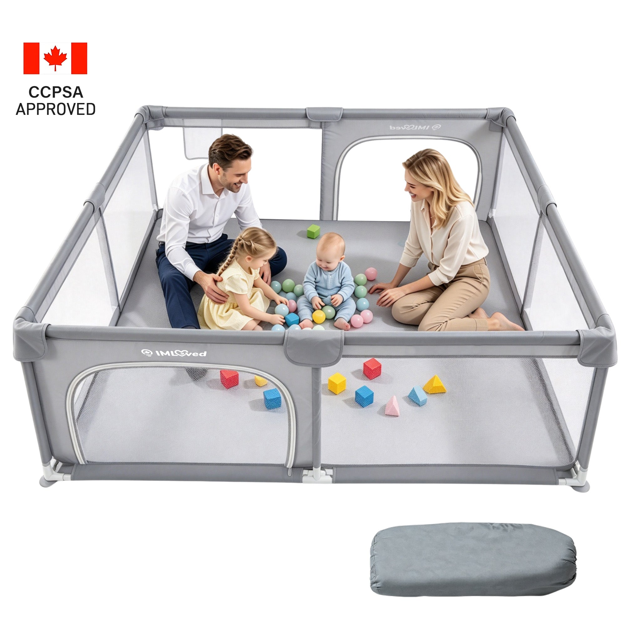 IMLoved Baby Playpen - 360° Breathable Mesh & Childproof Zipper Door
