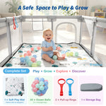 IMLoved Baby Playpen with Mat - 360° Breathable Mesh & Latching Zipper Door