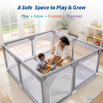 IMLoved Baby Playpen - 360° Breathable Mesh & Latching Zipper Door