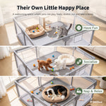 IMLoved Dual Zipper Doors Pet Playpen - 360° Breathable Mesh