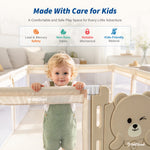 IMLoved Bear Gate Baby Playpen - Large 71" x 59" - 360° Breathable Mesh