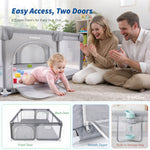 IMLoved Baby Playpen - 360° Breathable Mesh & Latching Zipper Door