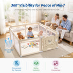 IMLoved Bear Gate Baby Playpen - Large 71" x 59" - 360° Breathable Mesh