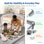 IMLoved Baby Playpen - 360° Breathable Mesh & Latching Zipper Door