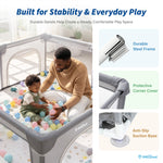 IMLoved Baby Playpen with Mat - 360° Breathable Mesh & Latching Zipper Door