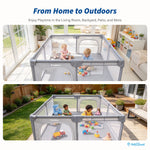 IMLoved Baby Playpen - 360° Breathable Mesh & Latching Zipper Door