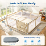 IMLoved Bear Gate Baby Playpen - Large 71" x 59" - 360° Breathable Mesh