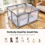 IMLoved Dual Zipper Doors Pet Playpen - 360° Breathable Mesh