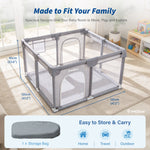 IMLoved Baby Playpen - 360° Breathable Mesh & Latching Zipper Door