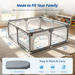 IMLoved Baby Playpen with Mat - 360° Breathable Mesh & Latching Zipper Door