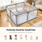 IMLoved Dual Zipper Doors Pet Playpen - 360° Breathable Mesh