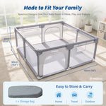 IMLoved Baby Playpen - 360° Breathable Mesh & Latching Zipper Door