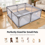 IMLoved Dual Zipper Doors Pet Playpen - 360° Breathable Mesh
