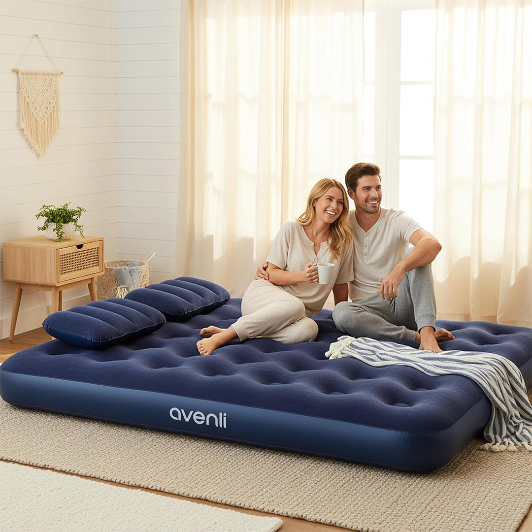 Avenli Air Mattress Queen – 2 Pillows & Hand Pump Included