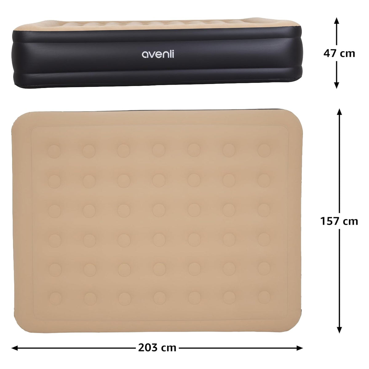 Matelas gonflable Queen Avenli – Lit surélevé de 47 cm avec pompe à air intégrée
