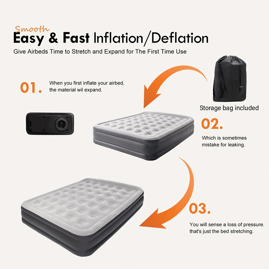 Avenli Queen Air Mattress - 18.5" High Raised Bed with Built-in Air Pump