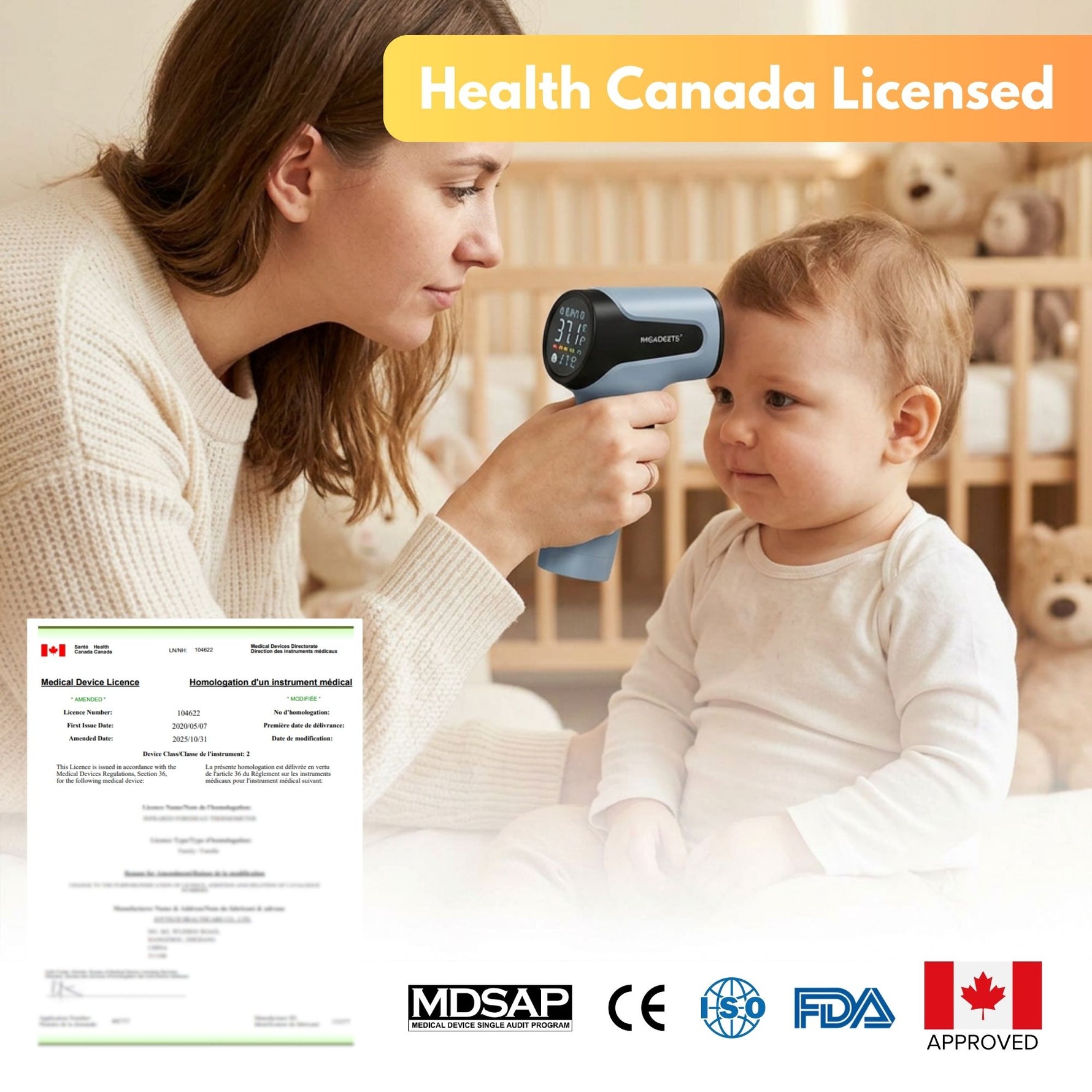 IMGadgets Digital Infrared Forehead Thermometer - Non-Contact Baby, Kids & Adults Thermometer