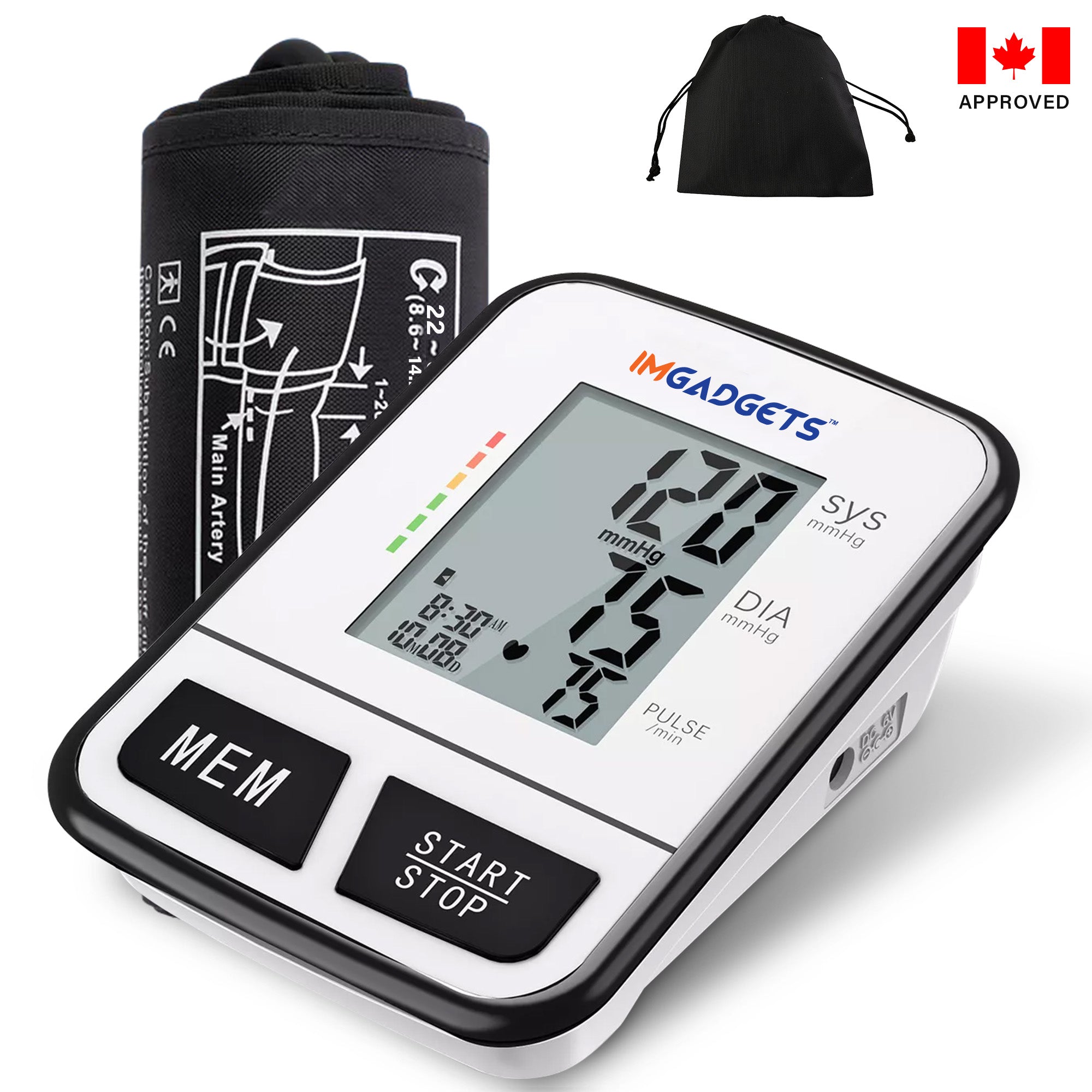 IMGadgets Blood Pressure Monitor (Upper Arm) – Large HD Backlit Display for Home / Travel
