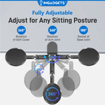 Accoudoir pivotant réglable à fixation par pince avec rotation à 360° | Idéal pour le travail et les jeux | Soutien ergonomique | Installation facile | Capacité de charge : 12 kg | Robuste et durable, fabriqué en acier allié 