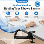 Accoudoir pivotant réglable à fixation par pince avec rotation à 360° | Idéal pour le travail et les jeux | Soutien ergonomique | Installation facile | Capacité de charge : 12 kg | Robuste et durable, fabriqué en acier allié 