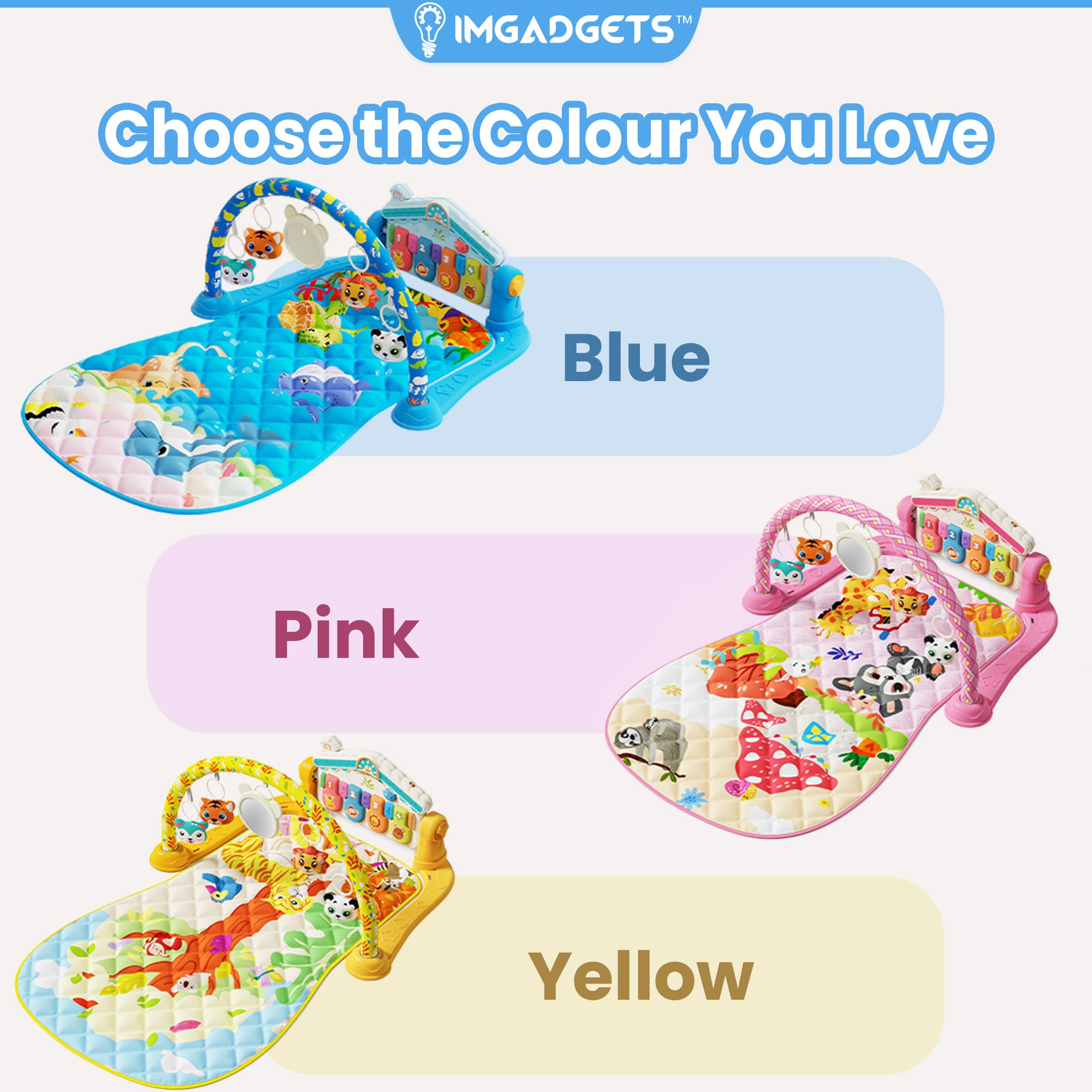 IMLoved Baby Play Mat - 360° Rotating Musical Piano