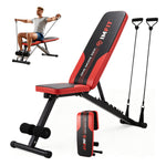 IMFIT Adjustable Workout Bench - Foldable Bench with Resistance Bands