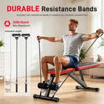 IMFIT Adjustable Workout Bench - Foldable Bench with Resistance Bands