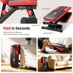IMFIT Adjustable Workout Bench - Foldable Bench with Resistance Bands