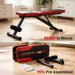 IMFIT Adjustable Workout Bench - Foldable Bench with Resistance Bands