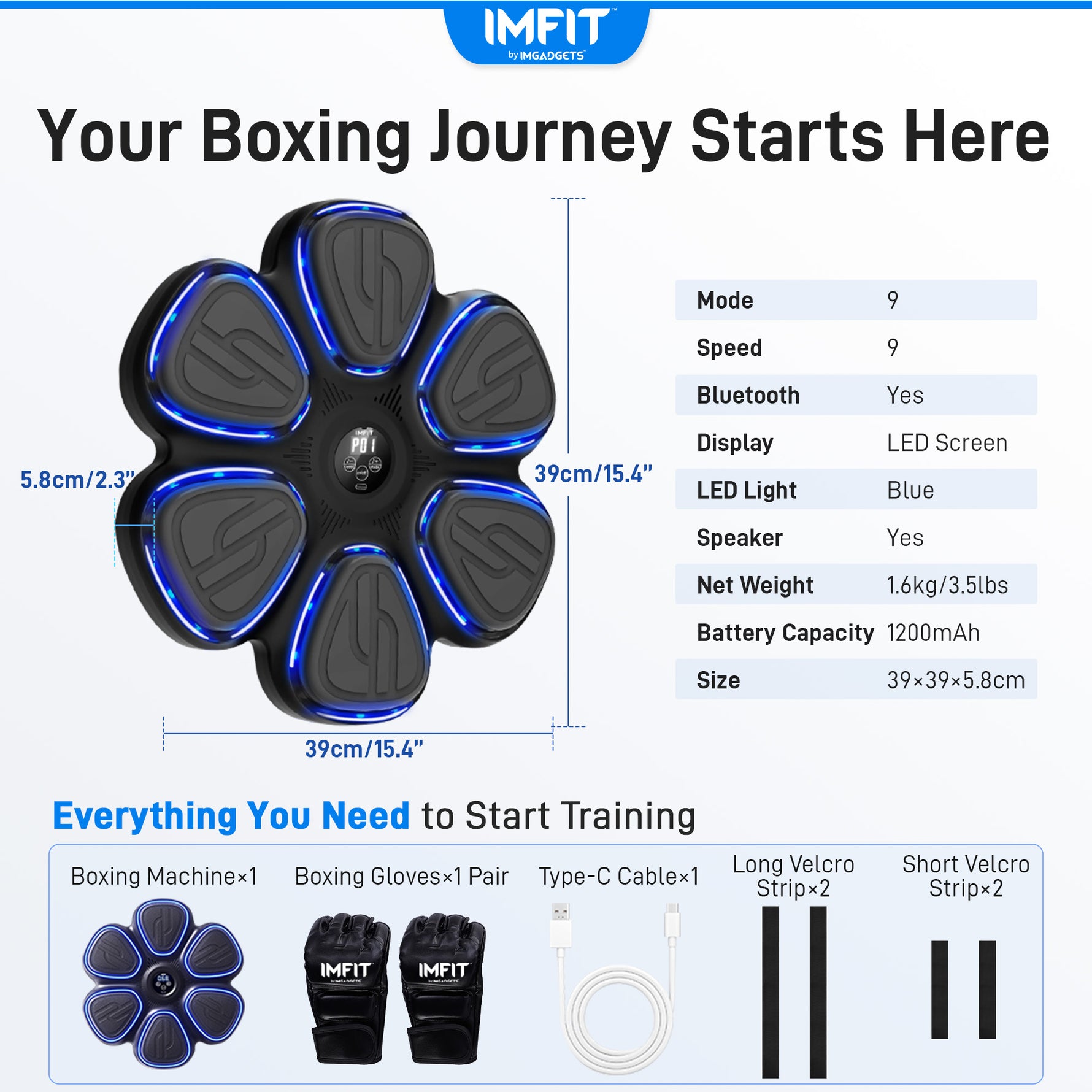 IMFIT Smart Boxing Machine - Interactive Wall Punch Trainer