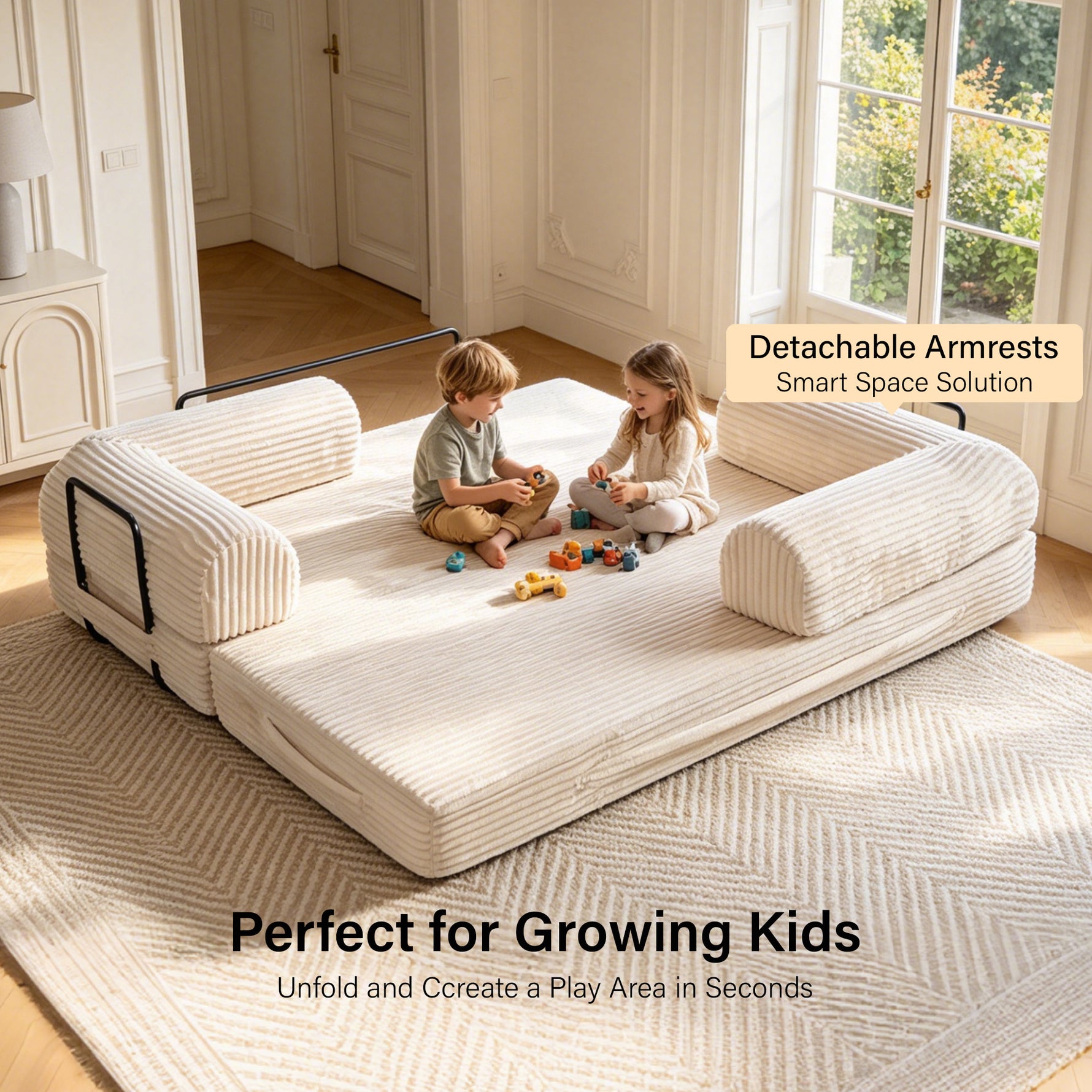 IMHome Convertible Sofa Bed - 4-in-1 Modular Design with High-Density Foam