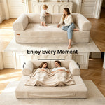 IMHome Convertible Sofa Bed - 4-in-1 Modular Design with High-Density Foam