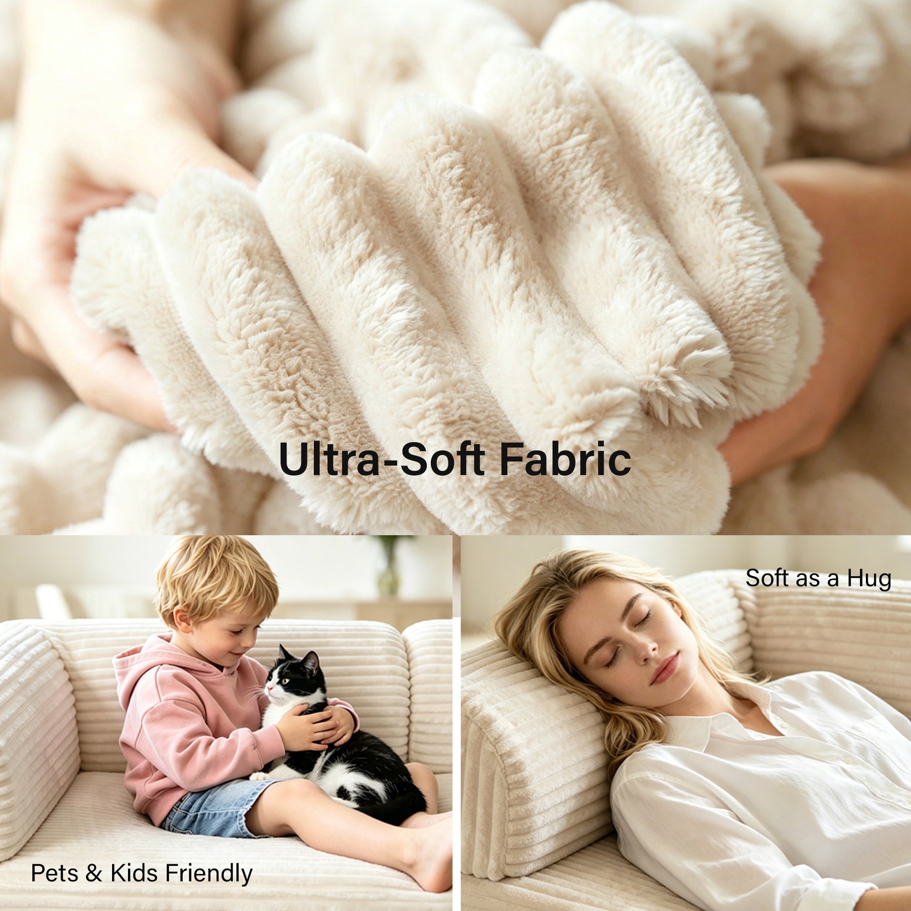 IMHome Convertible Sofa Bed - 4-in-1 Modular Design with High-Density Foam