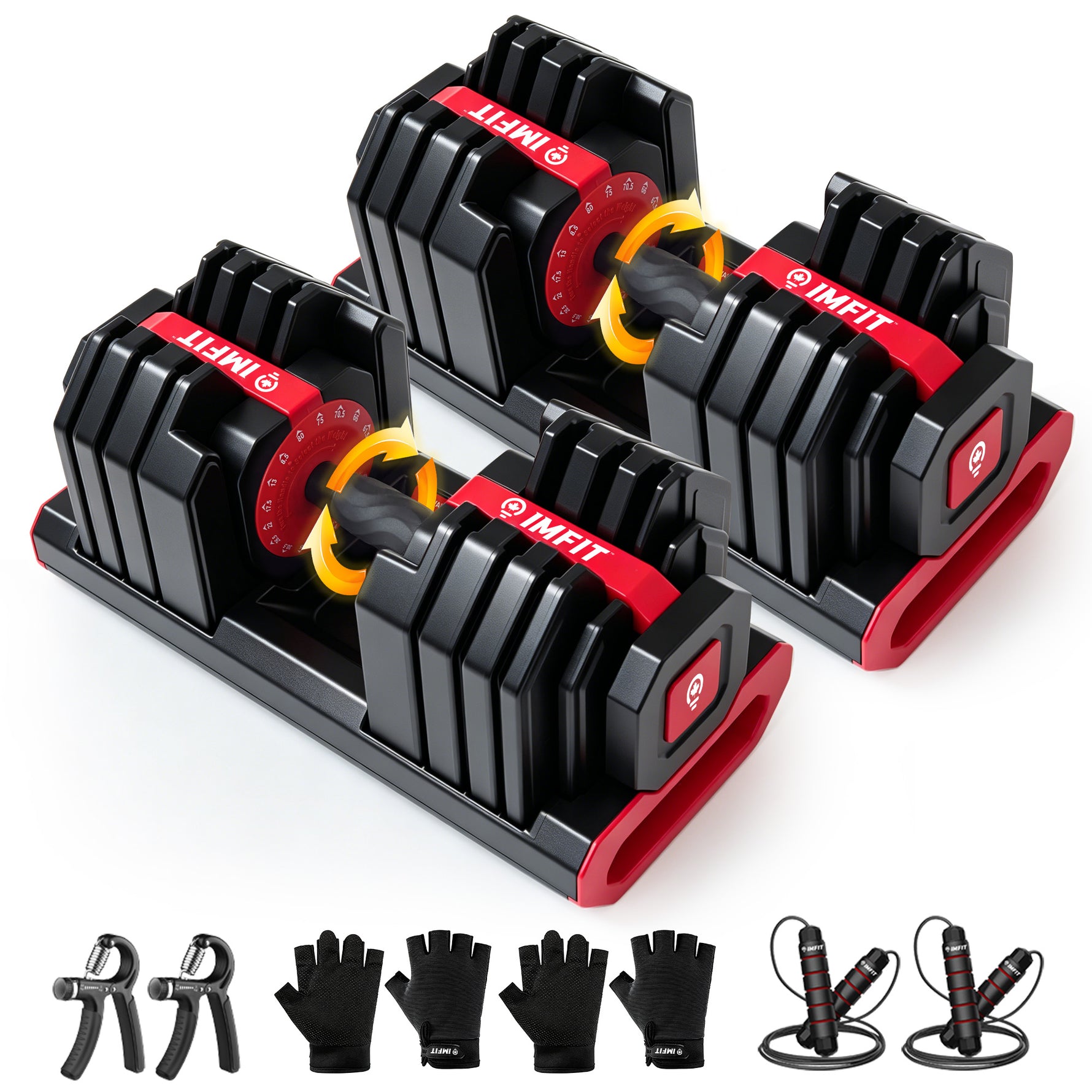 IMFIT Premium Adjustable Dumbbells - Up to 80 lbs Weights