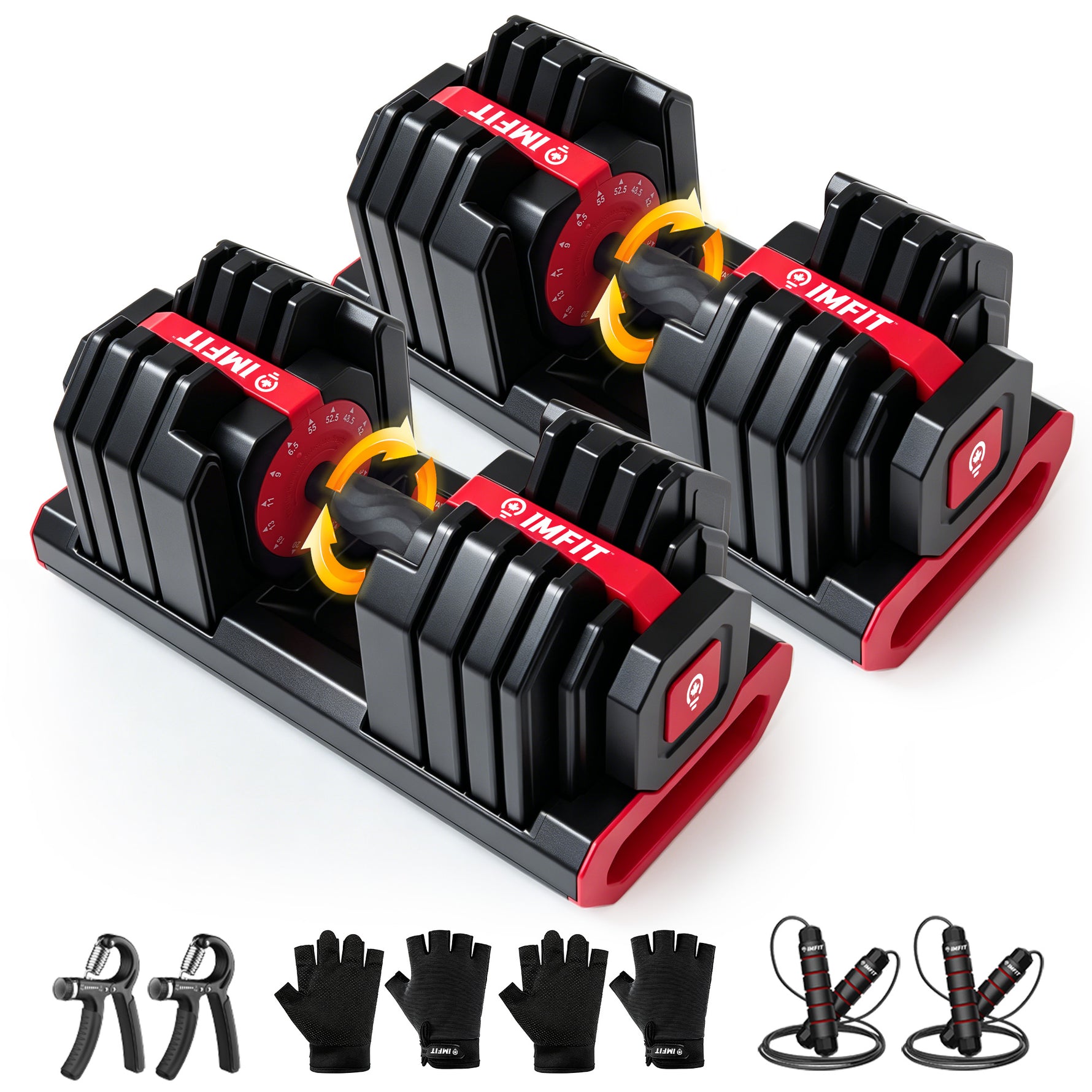 IMFIT Premium Adjustable Dumbbells - Up to 55 lbs Weights