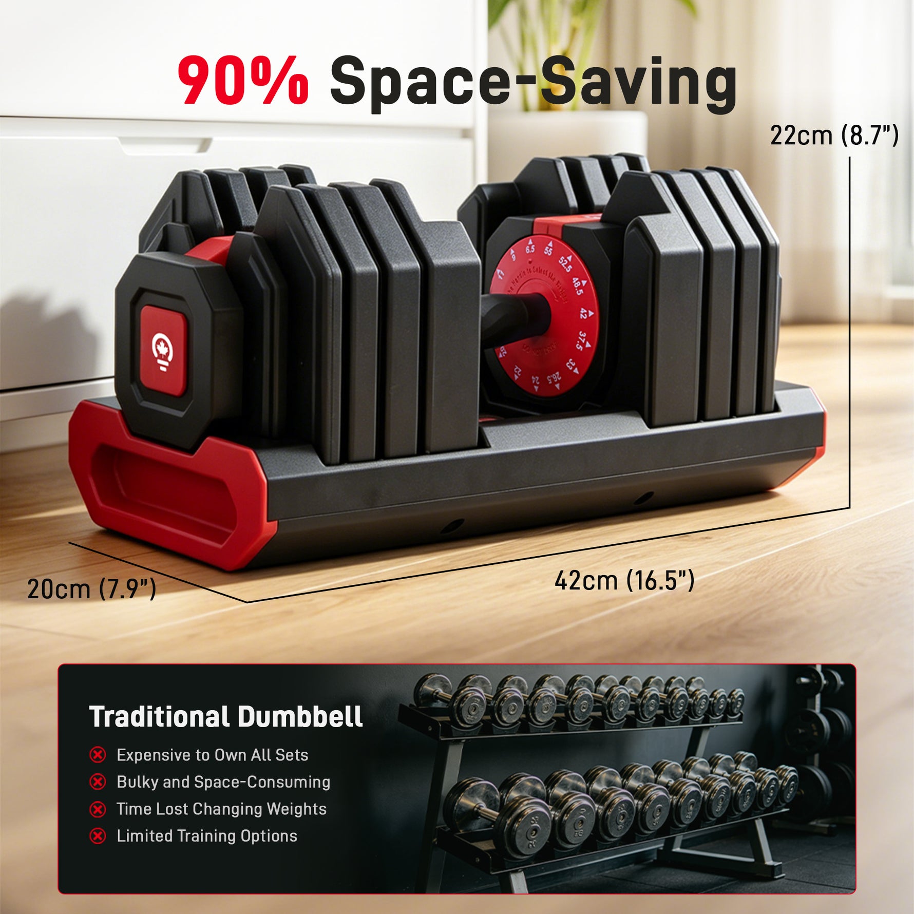IMFIT Premium Adjustable Dumbbells - Up to 55 lbs Weights