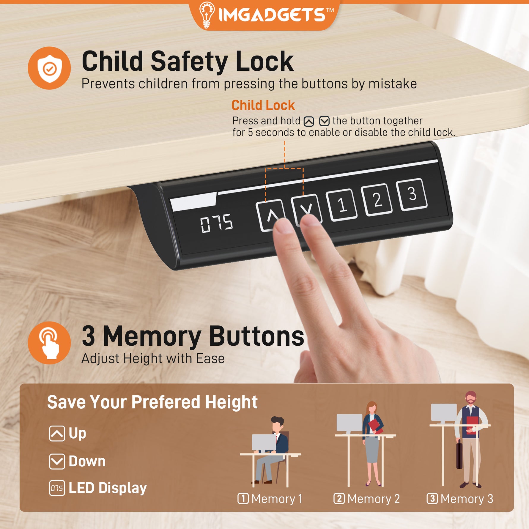 IMHome Ergonomic Adjustable Standing Desk