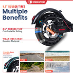 Trottinette électrique portable Gyrocopters Flash 3.0 reconditionnée, avec double suspension arrière, pneus increvables, batterie robuste 37 V/7500 mAh, puissant moteur sans balais de 350 W, régulateur de vitesse et pliable. Vitesse maximale : 25 km/h. 