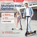 Trottinette électrique portable Gyrocopters Flash 3.0 reconditionnée, avec double suspension arrière, pneus increvables, batterie robuste 37 V/7500 mAh, puissant moteur sans balais de 350 W, régulateur de vitesse et pliable. Vitesse maximale : 25 km/h. 