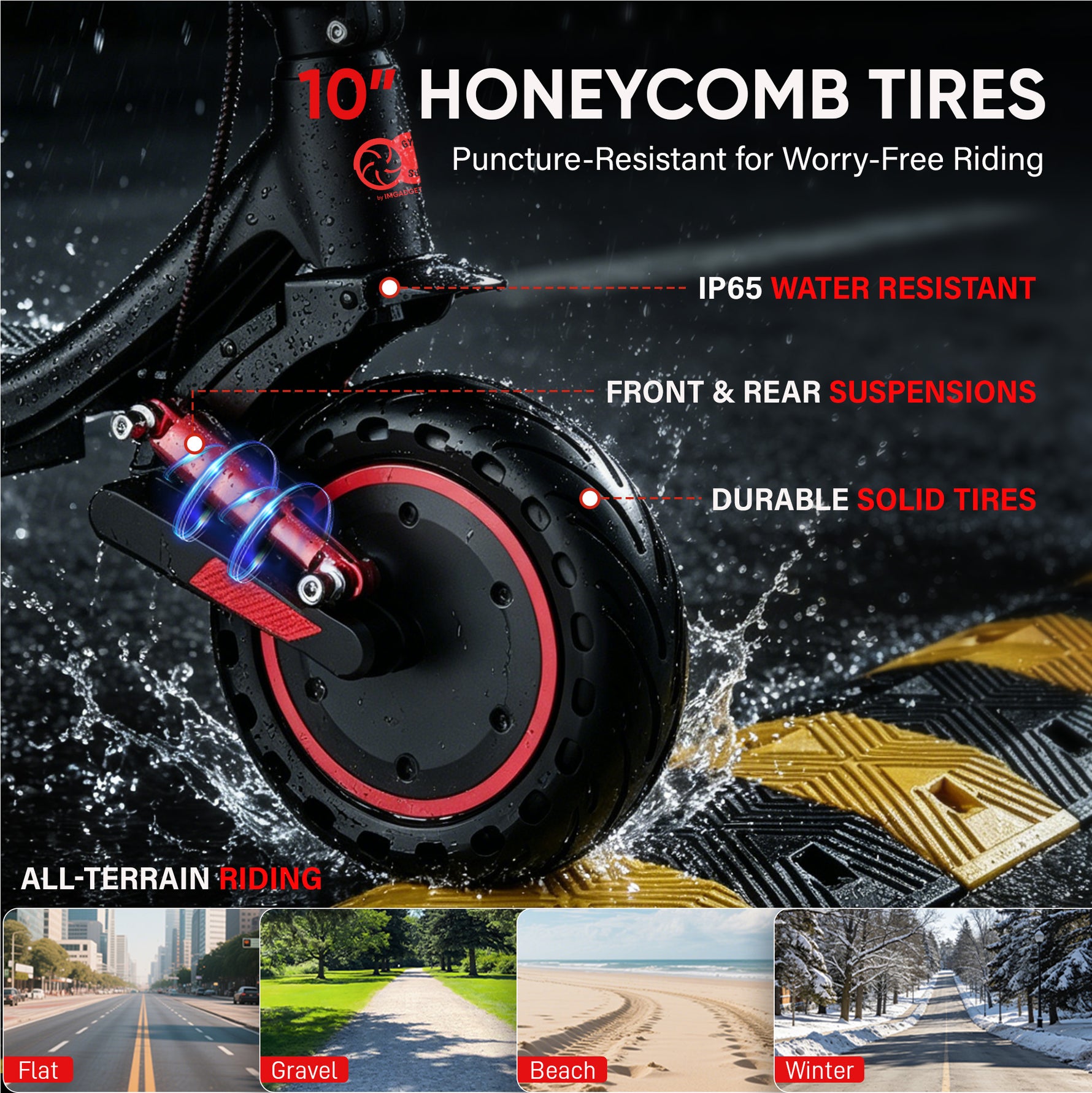 Gyrocopters Flash 6.0 MAX Electric Scooter - 40 km Range, 32 Km/h Speed